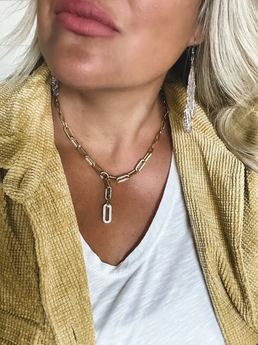 Lariat Diamond Chain Necklace - ladymaesboutique