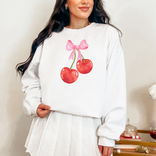 Cherry Bow Graphic Sweatshirt