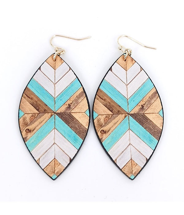 Aztec Pattern Marquise Earring - ladymaesboutique